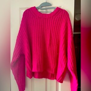 Hot pink knitted sweater